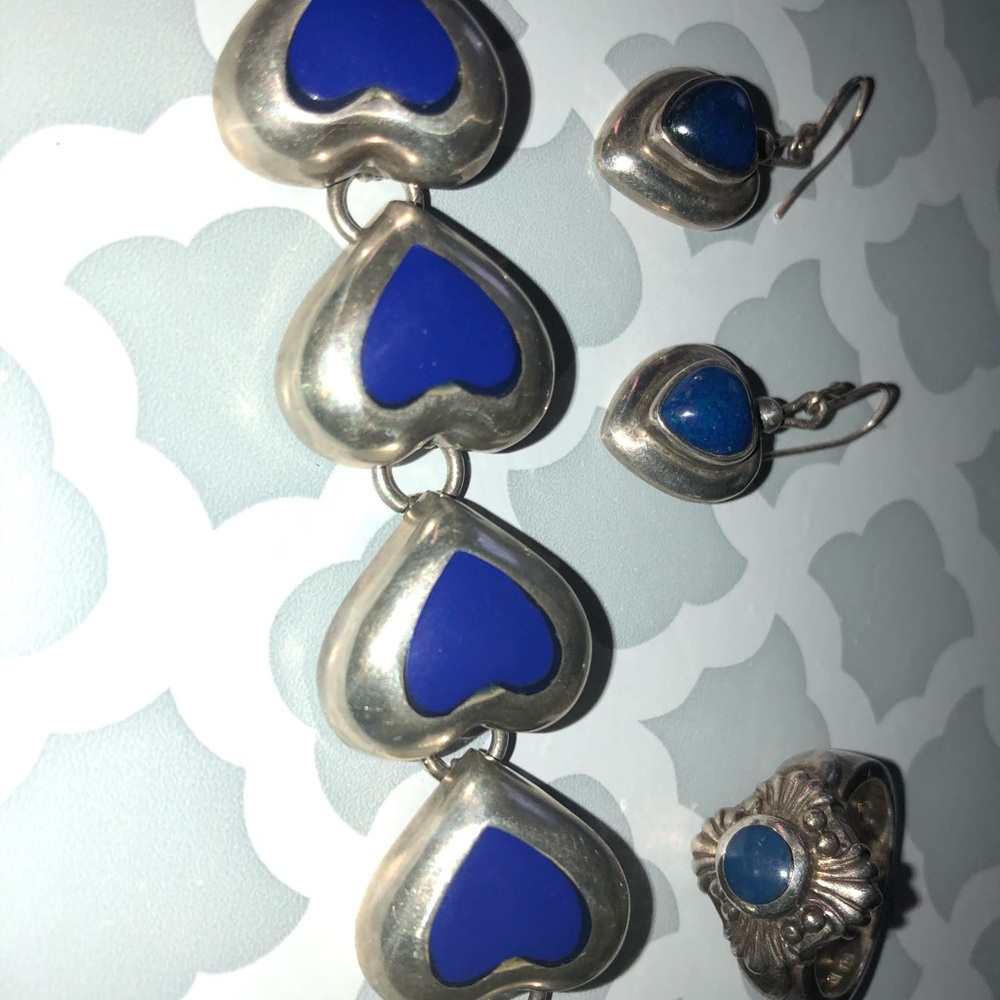Heart Shaped Earring/Bracelet/Ring Set